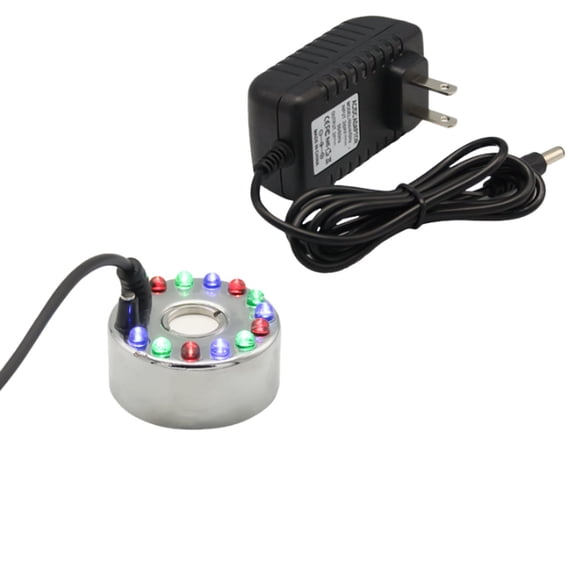 Decorative Gmogad Mist Maker Fogger Small Ultrasonics Fogs Machine Fountains Mistesr Fogger Water Garden Pond Foggers AirHumidifier With 12 LED Light Flashes