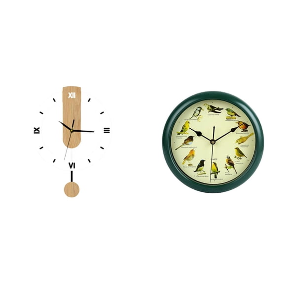 Decorative Clock Hanging Clock Singing Clock with Musical Birds Sound for Modern Wall Art in Home Office