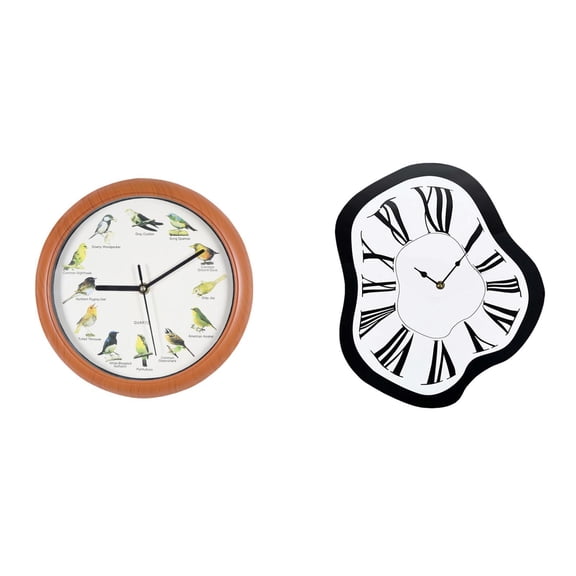 Decorative Clock Hanging Clock Sound Clock Featuring Singing Bird Sounds for Living Room Bedroom Office Display