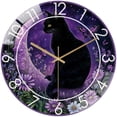 thumbnail image 1 of Decorative Clocks：Adorable Black Cat Sitting in A Crescent Moon Glass Wall Clock for Homes, Bars, Offices, Man Caves, Garages, And Living Rooms. Also Makes A Great Gift. St, 1 of 8