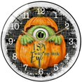 thumbnail image 1 of Decorative Clocks: Cute Furry One Eyed Mon-ster Inside of PumpkinGlass Wall Clock ,Monster Decor Wall Clock for Homes, Bars, Offices, Man Caves, Garages, And Living Rooms. Hallo-ween Gift, 1 of 8