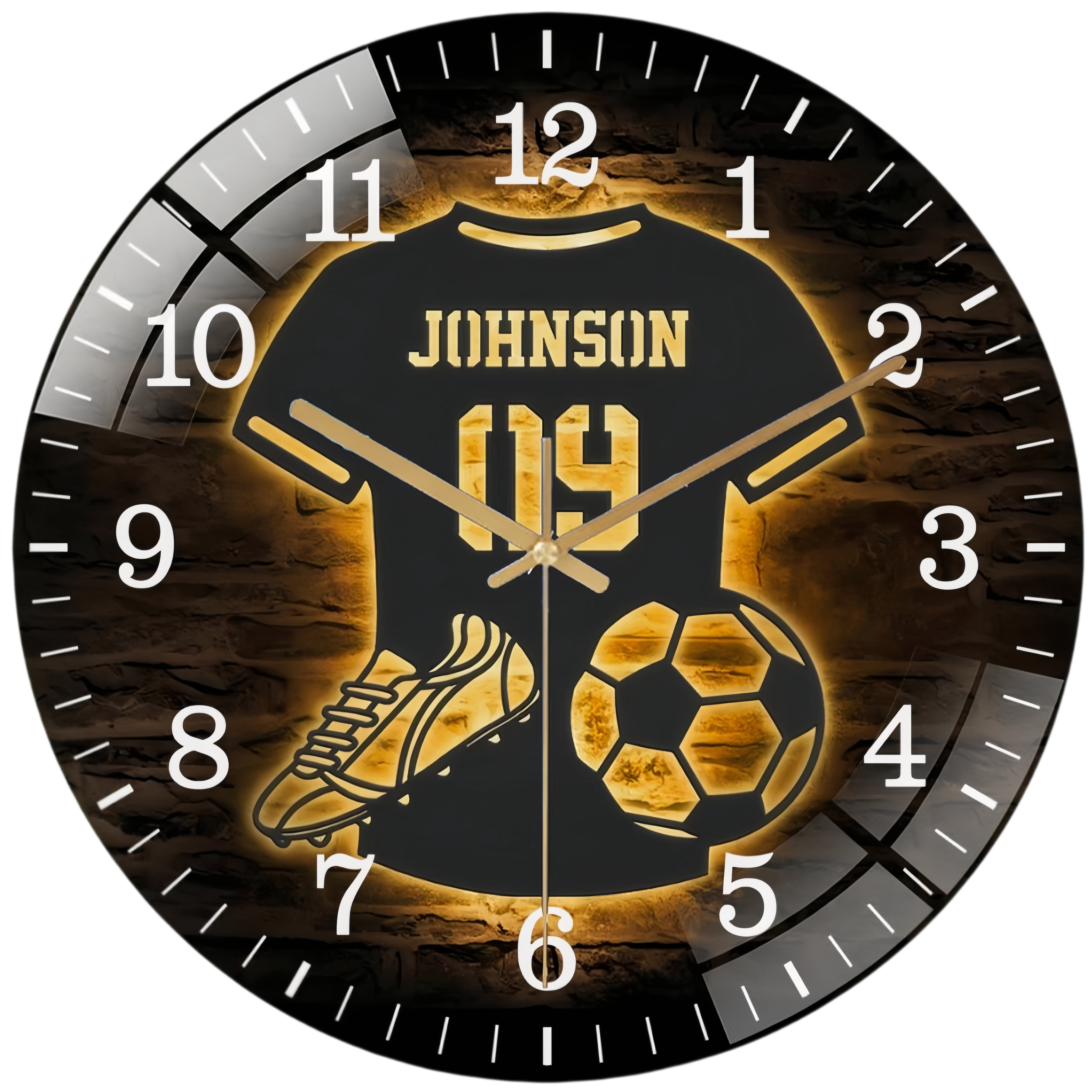 Decorative Clocks： Soccer Glass Wall Clock, Football Player Decor Kid ...