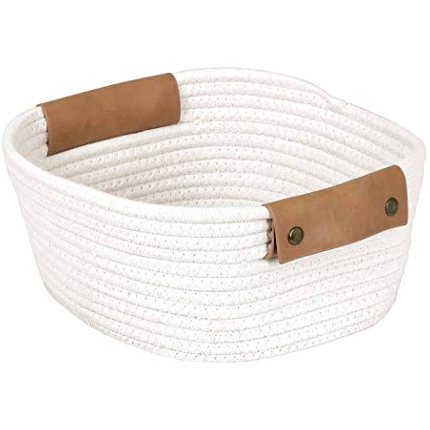 13 Decorative Coiled Rope Square Base Tapered Basket Small White -  Brightroom™
