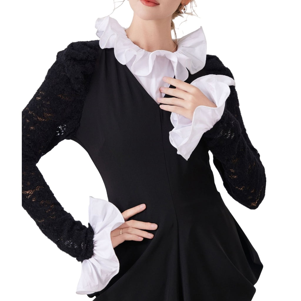 Decorative Collar Insert Arm Sleeves with Ruffle Trim Design For Formal ...