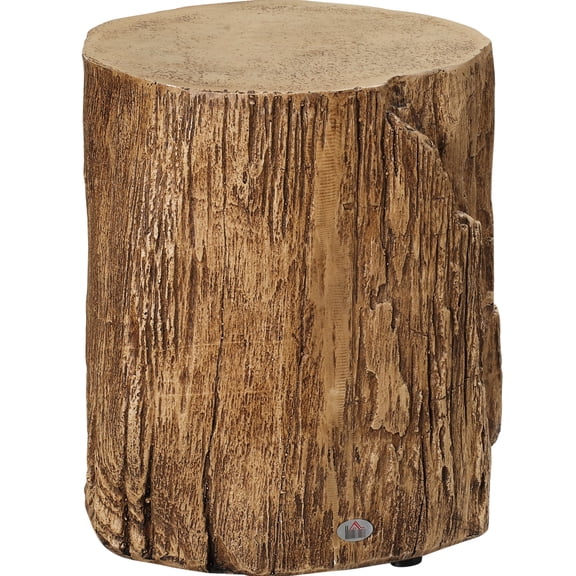 Decorative Concrete Tree Table, End Side Table With Round Top, Natural Finish, For Indoor & Outdoor Use, , 198 Lbs Capacity Stool Wood Grain Effect, And Outdoor, Stable, Capacity, 14.5" X 17" H
