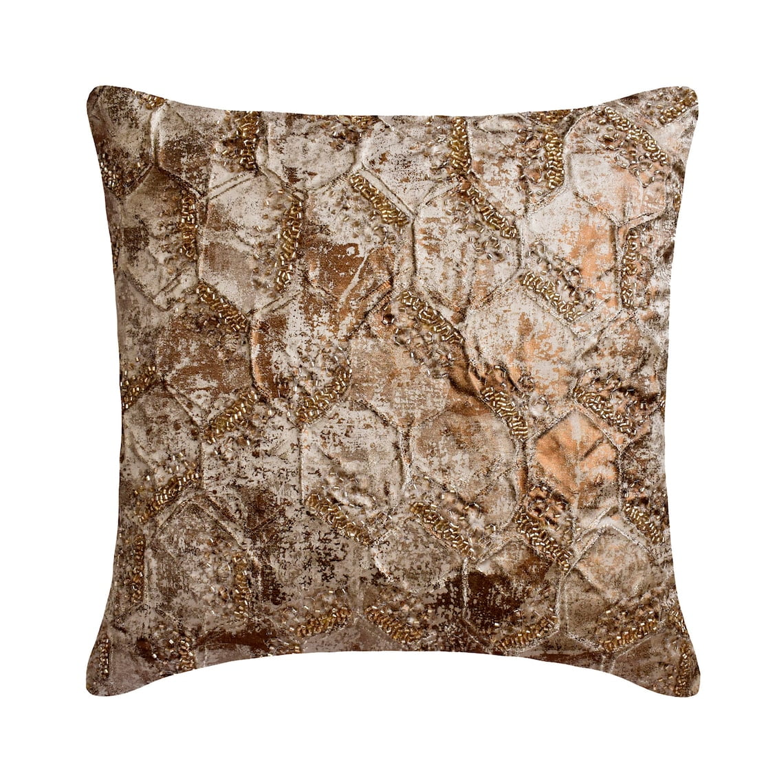 Decorative Copper 14 x14 35x35 cm Throw Pillows Jacquard Silk Textured Foil Bead Throw Pillows For Couch Geometric Pattern Modern Style