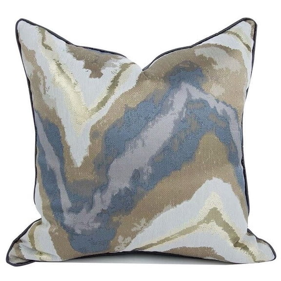 Decorative Couch Throw Pillow Covers,Sofa 18x18 Blue Gold Stylish Throw Pillows,Square Farmhouse Throw Cushions