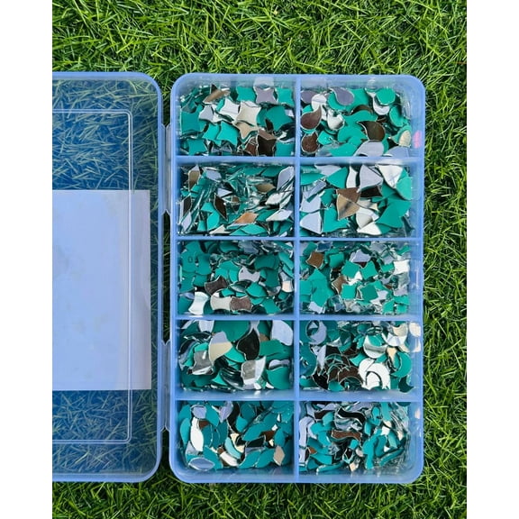 Mirror Glass Worldwide Decorative Acrylic Mirror Shapes Kit Frameless, 1,469 Pcs in Star, Leaf, Heart, Curve, and Drop Designs for Lippan Art and DIY Crafts