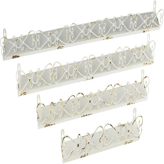 Decorative Cream Iron Ledges (Set of 4 Sizes)