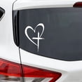 thumbnail image 1 of Decorative Cross and Heart Vinyl Stickers - Durable Adhesive Decals for Laptops, Notebooks and Car Windows, Creative DIY Art and Personalization Set, 1 of 6