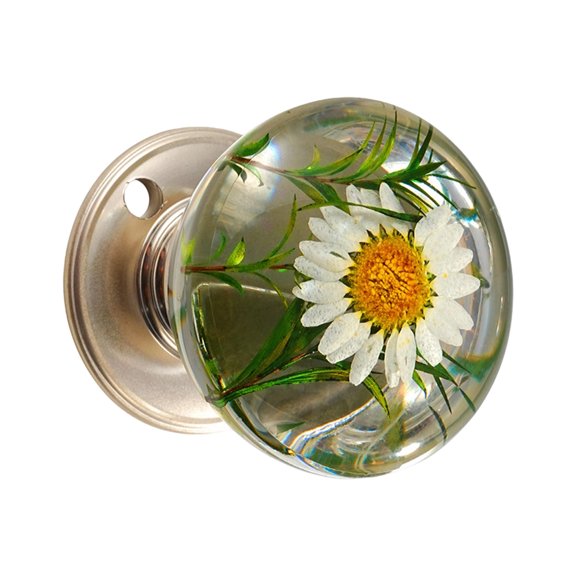 Decorative Crystal Door Knob, Clear Resin Handle with Artistic Designs for Interior Doors and Cabinets