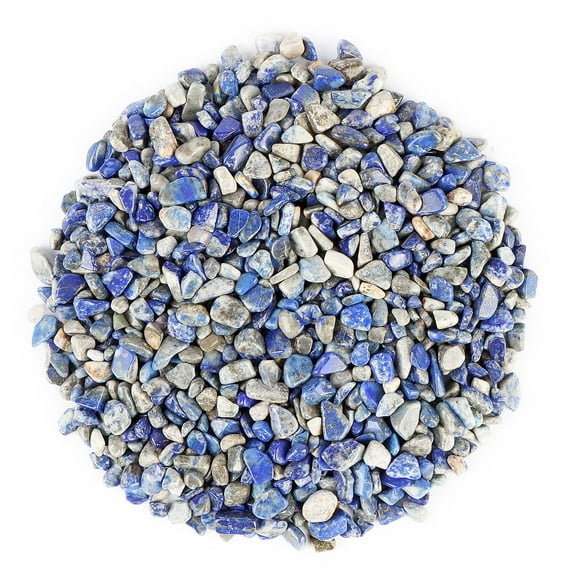 Decorative Crystal Pebbles 0.66lbs/300g Irregular Shaped Stones Small Tumbled Chip Gravel Crushed Gemstone Pieces Deep Blue Quartz Perfect for Bottle/Vase/Plant/Fish Tank Decoration (Lapis Lazuli )