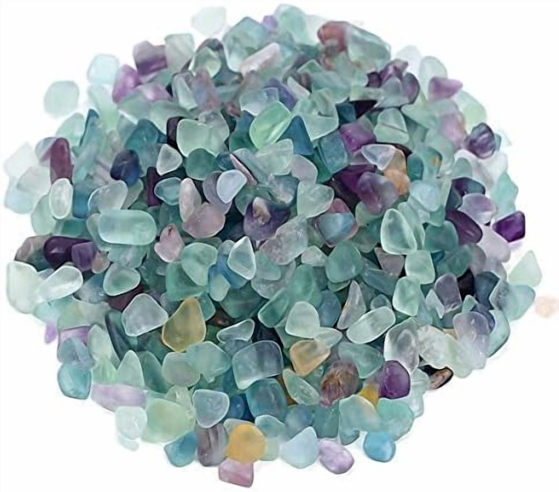 Decorative Crystal Pebbles, 1 Lb/460g (Fill 0.9 Cup) Natural Quartz Stones Aquarium Gravel Sea Glass Rock Sand for Fish Turtle Tank/Air Plants Decoration