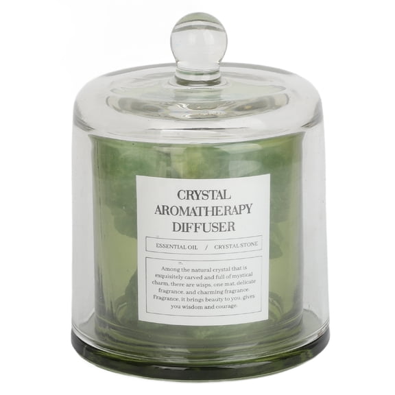 Decorative Crystal Stone Essential Oil Diffuser Gift Set - Flameless Natural Rock Aromatherapy Diffuser with Glass Cup, 9.8 x 5.5 x 4.3 in / 25 x 14 x 11 cm