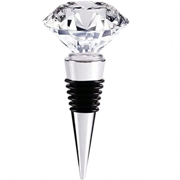 Decorative Crystal Wine and Beverage Bottle Stopper for WineMade of Zinc Alloy and Glass Reusable Plug with Gift Box 1pcs Crystal