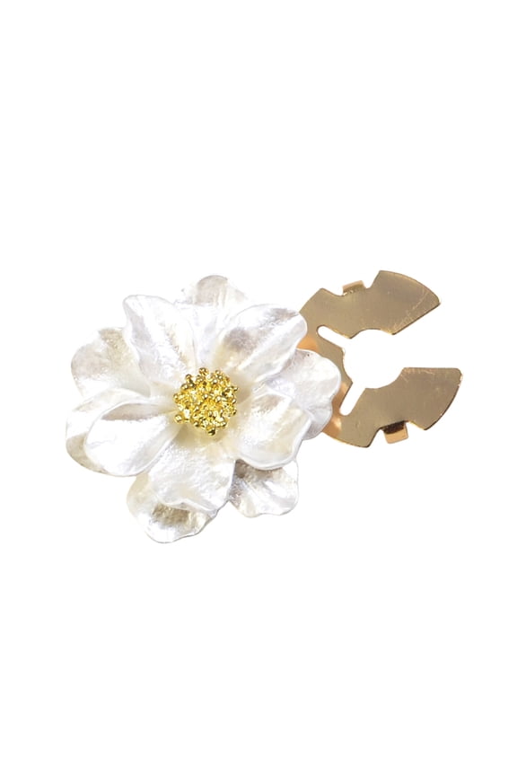 Decorative Cufflinks Clip Pearlized Flower Button Clip for Men Women Dress Shirt Uniform Daily Outfit Embellishments