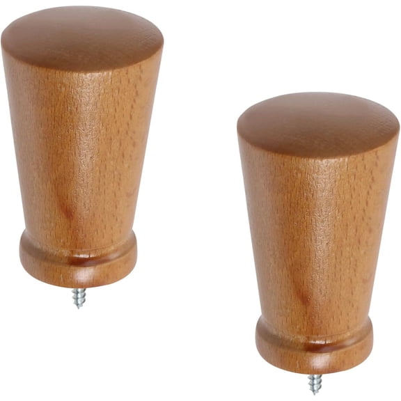 Decorative Curtain Rod Finials, Screw on End Caps, Dark Brown