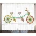 thumbnail image 1 of Ambesonne Multicolor Curtains 2 Panel Set, Tandem Bike Design, 108" x 84", Multicolor, 1 of 3