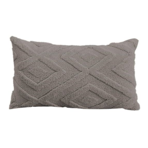Decorative Cushion Cover 20x16 Inch Rectangular Polyester Pillow Case for Living Room Sofa Bedroom Decor Dark Gray