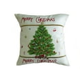 thumbnail image 1 of Decorative Cushion Cover, Embroidered Merry Christmas With Applique Design, 1 of 2