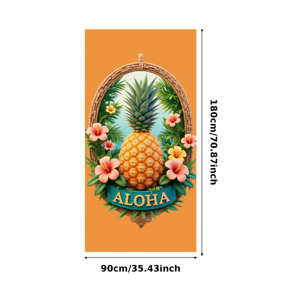 Decorative Design Aloha Banner Tropical Theme Floral Design Pineapple Element Hawaiian Decoration for Summer Party Beach Party Indoor Decoration