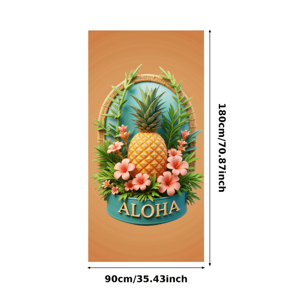 Decorative Design Aloha Banner Tropical Theme Floral Design Pineapple Element Hawaiian Decoration for Summer Party Beach Party Indoor Decoration