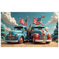thumbnail image 1 of Decorative Design American Flag Truck Photography Backdrop for Fourth of July Celebration Party Event Decor, 1 of 8