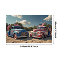 thumbnail image 1 of Decorative Design American Flag Truck Photography Backdrop for Fourth of July Celebration Party Event Decor, 1 of 8
