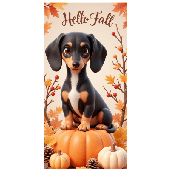 Decorative Design Autumn Banner Dachshund Fall Decoration for Seasonal Celebration Indoor Decor Outdoor Event