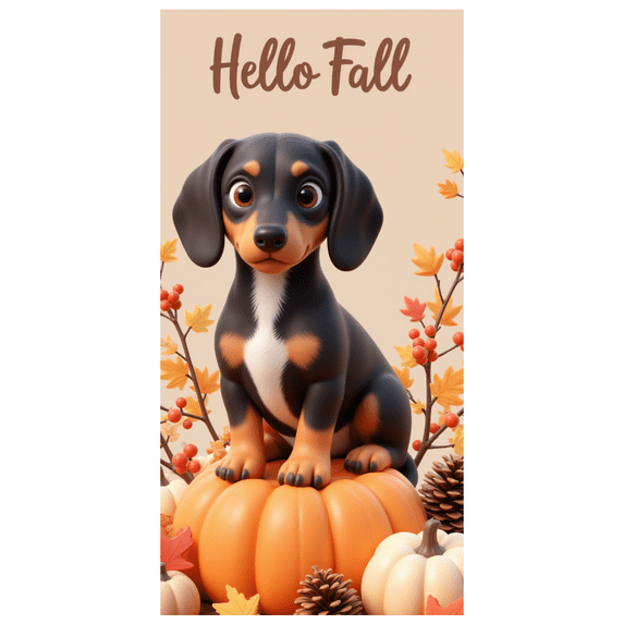 Decorative Design Autumn Banner Dachshund Fall Decoration for Seasonal Celebration Indoor Decor Outdoor Event