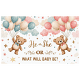 thumbnail image 1 of Decorative Design Baby Shower Banner Colorful Balloons Gender Reveal Teddy Bear Banner for Baby Shower Party Indoor Decoration Event Decoration, 1 of 8