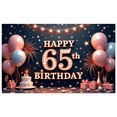 thumbnail image 1 of Decorative Design Banner Balloon Decor Confetti Design 65th Birthday Banner for Birthday Celebration Indoor Party Event, 1 of 9