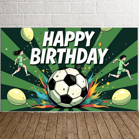 Decorative Design Banner Balloon Decoration Soccer Theme Gift Boxes Celebration Banner for Birthday Party Kids Event Indoor Decoration