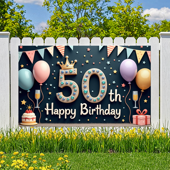 Decorative Design Banner Colorful Balloons Party Backdrop for Celebration Event Indoor Decoration