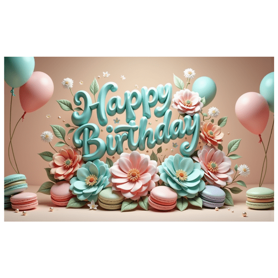 Decorative Design Banner Floral Theme Balloon Decoration Colorful Flowers Macaron Decor for Birthday Party Kids Celebration Indoor Decoration