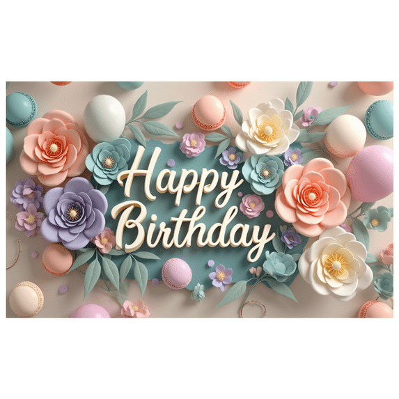 Decorative Design Banner Floral Theme Balloon Decoration Colorful Flowers Macaron Decor for Birthday Party Kids Celebration Indoor Decoration