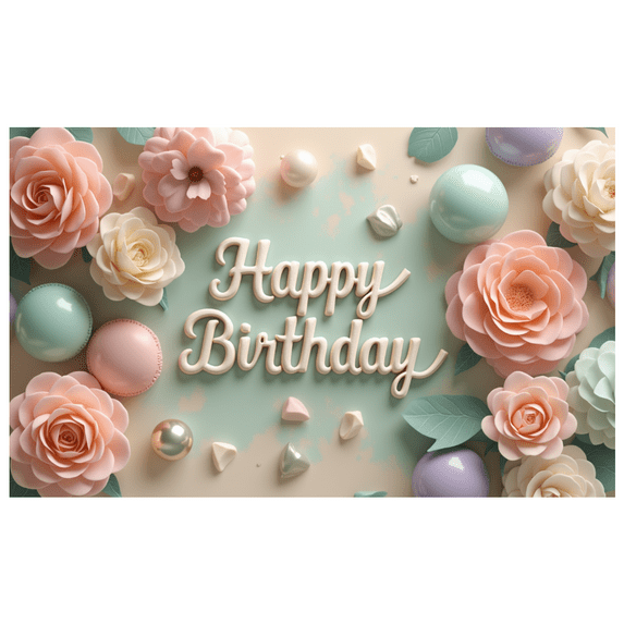 Decorative Design Banner Floral Theme Balloon Decoration Colorful Flowers Macaron Decor for Birthday Party Kids Celebration Indoor Decoration