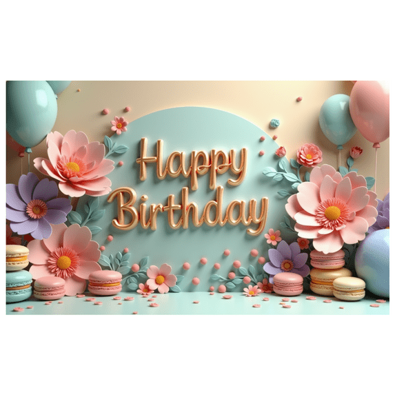 Decorative Design Banner Floral Theme Balloon Decoration Colorful Flowers Macaron Decor for Birthday Party Kids Celebration Indoor Decoration