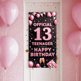 thumbnail image 1 of Decorative Design Banner Glitter Pink Stars Official Teenager Balloon Decor for Teen Celebration Girls Party Indoor Decoration, 1 of 9