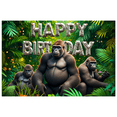 thumbnail image 1 of Decorative Design Banner Gorilla Theme Jungle Backdrop Party Decoration Celebration Banner for Kids Party Indoor Decoration Event Decoration, 1 of 9