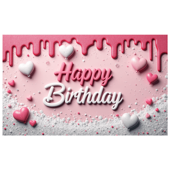 Decorative Design Banner Heart Balloons Pink Theme Valentine's Day for Birthday Party Indoor Decoration Celebration