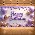 thumbnail image 1 of Decorative Design Banner Light Purple Balloon Cake Decoration Celebration Banner for Birthday Party Photo Shoot Event Decoration, 1 of 9