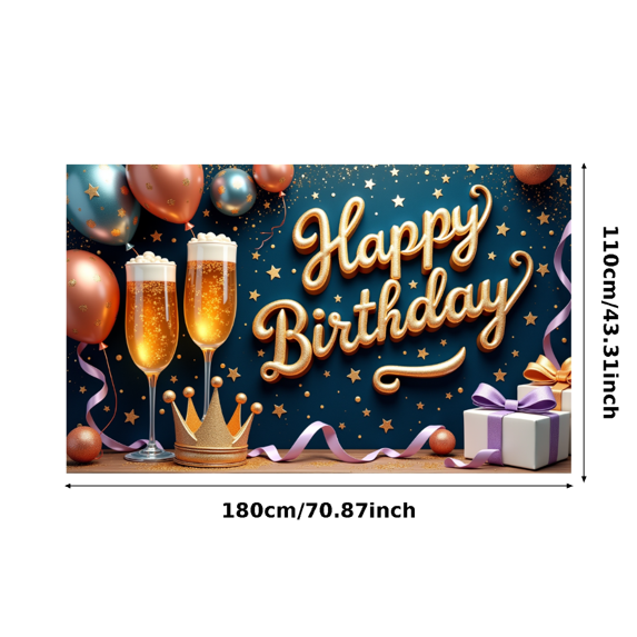 Decorative Design Birthday Banner Celebratory Balloon Happy Birthday Theme for Birthday Party Indoor Decoration Event Photography