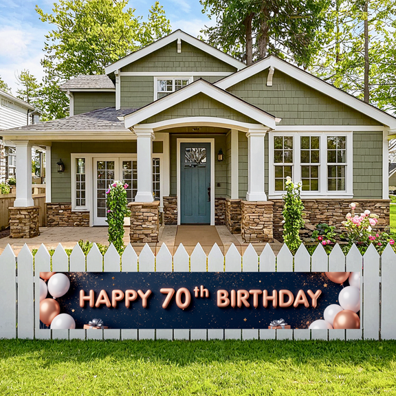 Decorative Design Birthday Banner Colorful Theme Happy 70th Birthday Banner Celebration Banner Party Decoration for Birthday Party Anniversary Milestone Event