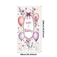 thumbnail image 1 of Decorative Design Birthday Banner Floral Theme Polyester Material Party Backdrop Balloon Decoration for Birthday Party Celebration Indoor Decoration, 1 of 6