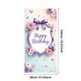 thumbnail image 1 of Decorative Design Birthday Banner Floral Theme Polyester Material Party Backdrop Balloon Decoration for Birthday Party Celebration Indoor Decoration, 1 of 8