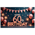 thumbnail image 1 of Decorative Design Birthday Banner Glitter Happy 60th Birthday Balloon for Milestone Celebration Party Decoration Event, 1 of 9