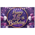 thumbnail image 1 of Decorative Design Birthday Party Banner Colorful Balloons Happy 16th Birthday Gift Boxes Confetti for Teen Celebration Indoor Decoration Photo Prop, 1 of 8