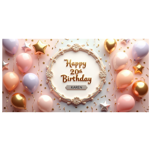 Decorative Design Birthday Party Banner Colorful Theme Celebration Decoration Happy 20th Birthday Banner for Birthday Party Kids Party Indoor Decoration