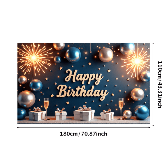Decorative Design Birthday Party Banner Colorful Theme Happy Birthday Banner Confetti Design Party Backdrop for Birthday Party Indoor Decoration Party Celebration